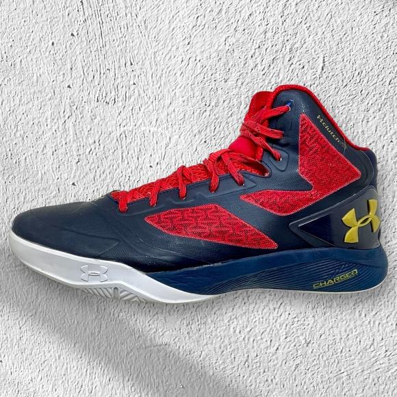 Under Armour Steph Curry Clutch Fit Drive 2 Sneakers Mens 13 Black Red S1520 - Picture 1 of 14
